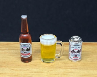 12Pcs Miniature Beer Cups - Dollhouse Accessories With Realistic Beer Details