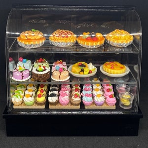 Dollhouse Miniatures Mini Curved Cabinet Bakery Cake Shop Display Showcase 