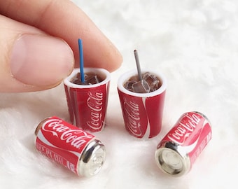 ミニチュアコーラカップとコーラ缶セット、ミニチュアコーラ