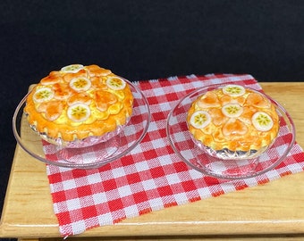 Miniature Custard Banana Pie,Dollhouse Pie,Miniature Pie,Miniature Sweets,Dollhouse Bakery,Miniature Fruit Pie