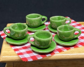 5 Miniature Empty Coffee Cup Set Miniature,Dollhouse Coffee Cup,Miniature Coffee,Dollhouse Coffee,Mini Coffee Cup,Dollhouse DIY