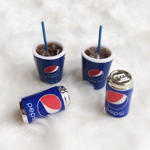 4 pcs. set Miniature Pepsi Cup and Pepsi Can Set,Miniature Pepsi,Dolls and Miniature,Miniature Beverage ,Miniature drink,Miniature Cans