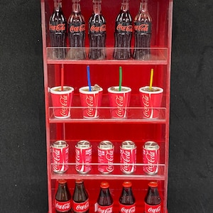 Dollhouse Miniaturas Coca Cola Doble Puerta Nevera Refrigerador
