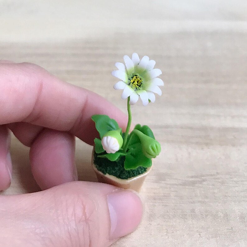 Miniature Flower,Miniature Flower Pot,Miniature Gerbera,Dollhouse Flower,Miniature Garden,Dollhouse Gerbera
