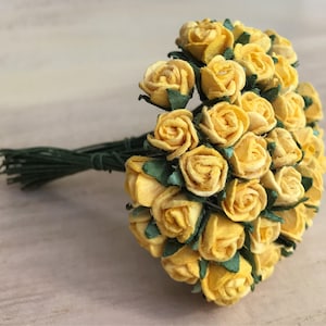 50stk.7 mm.Miniatur Maulbeerpapier Blume,Mini Rose Blume,Papierblume,Mini Rose,Maulbeerpapier Blume