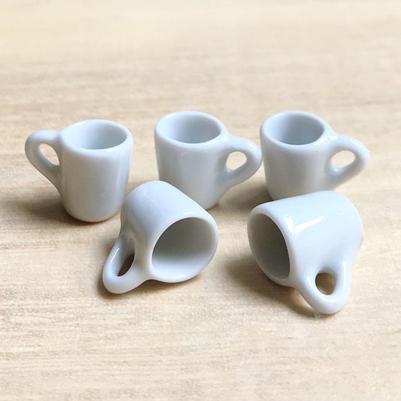 5 Miniature Empty Mug,Miniature Empty cup,Miniature Empty Coffee  Cup,Dollhouse ceramic Mug,Miniature Mug,DIY Mug,miniature ceramic cup