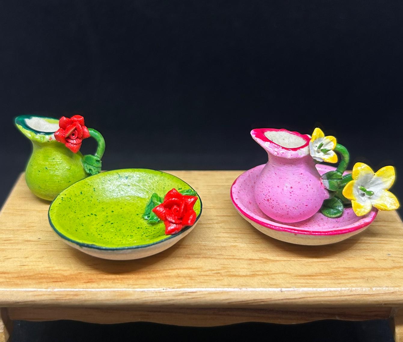 Pattern For Miniature Pitcher Miniature Pitcher and Bowl,miniature Empty Pitchers and Bowl,dollhouse ...