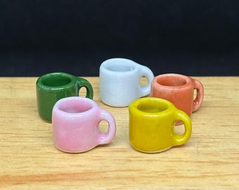 Mix 5 pcs. Miniature Empty Mug,Miniature Empty cup,Miniature Empty Coffee Cup,Dollhouse ceramic Mug,Miniature Mug,DIY Mug