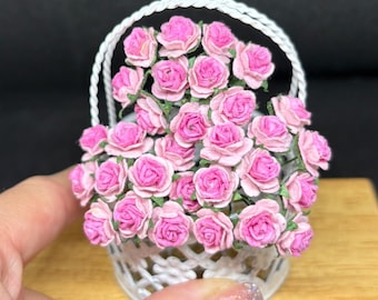 50pcs.10mm.Miniature Mulberry Paper Flower,Miniature Paper Flower,Mini Rose Flower,Paper Flower,Miniature Rose,Paper Rose,DIY flower