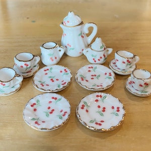 Miniature Tea Set, Dollhouse Tea Set,Mini Tea Pot,Miniature Coffee Set,Dollhouse Tea Pot,Miniature FlowerTea Pot,Dollhouse Accessories
