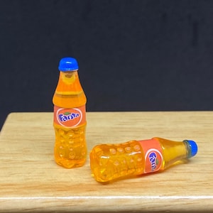 5 or 10 pcs. Miniature Orange Fanta Bottle,Miniature Fanta,Resin Bottle,Miniature Sweets,Miniature cola Bottle