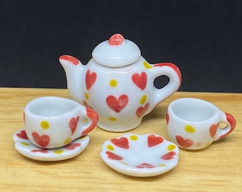 Miniatuurtheeservies, Chinese miniatuurtheeset, Dolls House-theeset, miniatuurtheepot, miniatuur theekopje