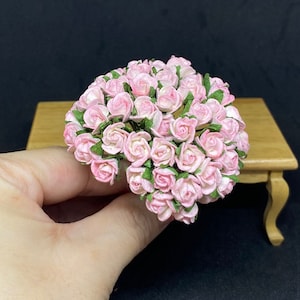 50pz.7 mm.Fiore di carta di gelso in miniatura,Fiore di carta in miniatura,Fiore di rosa in miniatura,Fiore di carta,Rosa in miniatura,Fiore di carta di gelso