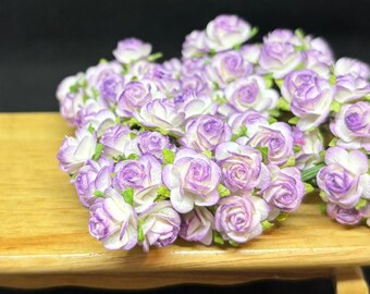 50 pcs.10mm.Miniature Mulberry Paper Flower,Miniature Paper Flower,Mini Rose Flower,Dollhouse Paper Flower,Miniature Rose,DIY Paper