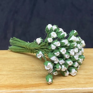 3 mm.50pcs. Miniature Mulberry Paper Rose Bud,Miniature Paper Flower,Mini Rose Flower,Dollhouse Paper Flower,Mini Rose,Mulberry Paper Flower