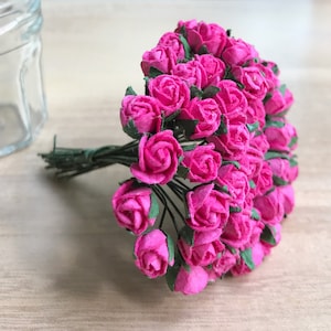 7mm.50Stk. Miniatur Maulbeerpapier Blume,Miniatur Papierblume,Mini Rose Blume,Papierblume,Miniatur Rose,Maulbeerpapier Blume