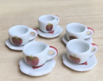 5 Miniature Empty Coffee Cup Set Miniature,Dollhouse Coffee Cup,Miniature Coffee,Dollhouse Coffee,Mini Coffee Cup,Dollhouse DIY