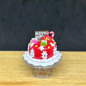 Miniature Christmas Cake,Miniature Cakes ,Dollhouse Bakery,Christmas Cakes,Christmas Accessories,Handmade Cakes