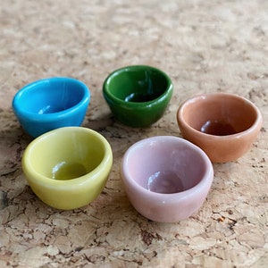 5 Mix Color Miniature Bowl,Mini Ceramic  Bowl,Miniature food Bowl,Miniature Plate, Dollhouse Bowl,Dollhouse Accessories,Dollhouse Plate