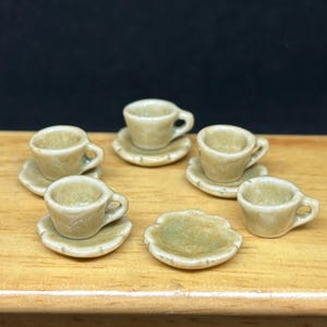 5 Miniature Empty Coffee Cup Set Miniature,Dollhouse Coffee Cup,Miniature Coffee,Dollhouse Coffee,Mini Coffee Cup,Dollhouse DIY
