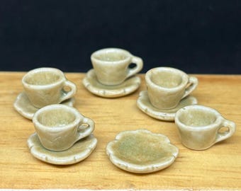 5 Miniature Empty Coffee Cup Set Miniature,Dollhouse Coffee Cup,Miniature Coffee,Dollhouse Coffee,Mini Coffee Cup,Dollhouse DIY