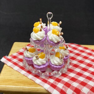 8 pcs Miniature Cookie Cup Cakes, Miniature Cookie, Miniature Sweets, Miniature Bakery, Dollhouse Cupcakes, Miniature Cupcakes