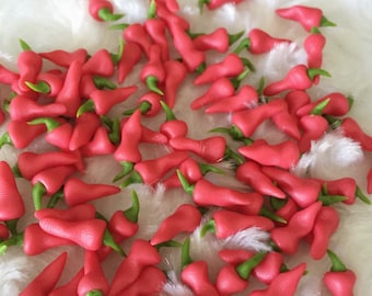 8 stuks.Miniatuur hete peper, miniatuurgroente, miniatuur rode peper, hete peper, miniatuur rode chili, miniatuur chili, VG014