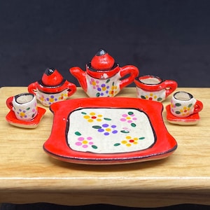 Miniature Tea Set,Miniature Coffee Set,Miniature Drink,Dollhouse Tea set, Miniature Tea Pot,Miniature Coffee,Tea Set,Coffee Set
