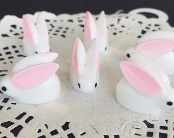 2 pcs.16x20mm.Miniature Cabochon Rabbit,Miniature Rabbit,Miniature animals Cabochon,Resin,Miniature Sweet,Jewelry DIY