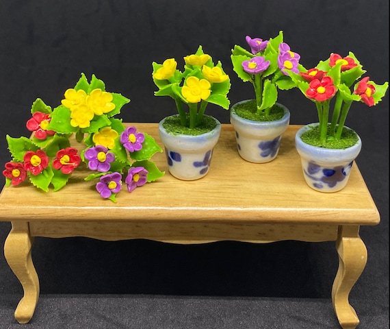 Miniature Jasmine Flower In Vase - Handmade Dollhouse Accessory For 1:6 & 1:8 Scale Models