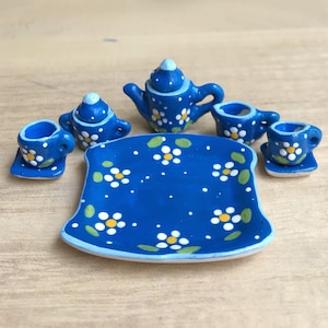 Miniature Tea Set,Miniature English Tea Set,Miniature Drink,Dollhouse Tea set, Miniature Tea Pot with 4 cup Set,Miniature Coffee Cup,Gifts