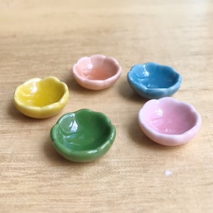 Mix 5 Pcs Miniatue plate,mini ceramic plate,miniature food plate,cake plate,small plate,dollhouse plate,dollhouse miniature plate