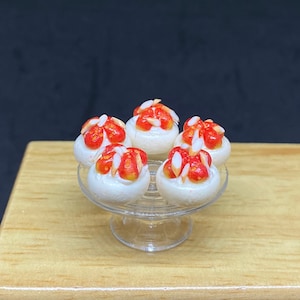 5 Stk.Miniatur Obst Kuchen,Miniatur Süßigkeiten,Puppen Haus Essen,Miniatur Bäckerei,Miniatur Erdbeeren Kuchen