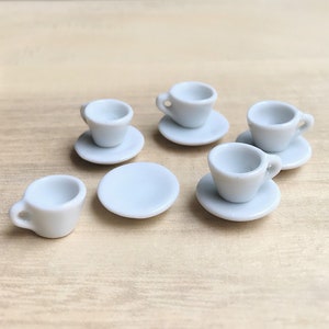 5 Miniature Empty Coffee Cup Set Miniature,Dollhouse Coffee Cup,Miniature Coffee,Dollhouse Coffee,Mini Coffee Cup,Dollhouse DIY