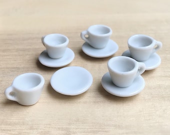 5 Miniatuur Lege Koffiekopje Set Miniatuur, Poppenhuis Koffiekopje, Miniatuur Koffie, Poppenhuis Koffie, Mini Koffiekopje, Poppenhuis DIY