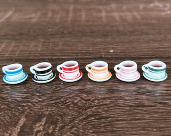 2 Sets Miniature Coffee, Miniature Ceramic Coffee Cup, Miniature Coffee for Dollhouse,Dollhouse Coffee