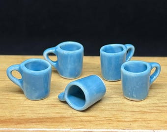 5 Miniature Empty Mug,Miniature Empty cup,Miniature Empty Coffee Cup,Dollhouse ceramic Mug,Miniature Mug,DIY Mug,miniature ceramic cup