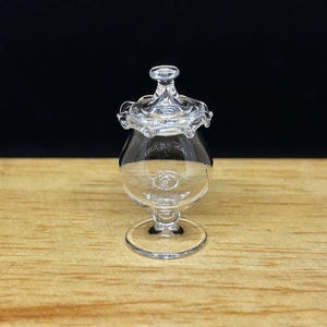 Miniature Glass Bowl with Lid,Miniature Real Glass Bottle,Miniature Jar,Miniature Bow,Miniature Jar with Lid,Miniature Glass