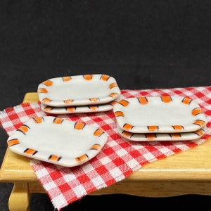5 Miniature Ceramic Plate,Miniature Food Plate,Dollhouse Plate,Miniature tray,Ceramic Plate,Miniature food accessories,Miniature DIY