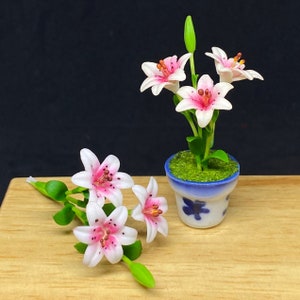 Miniatur Blume,Miniatur Lilie,Puppenhaus Blume,Miniatur Garten,Puppenhaus Lilie,Blumenton,Lilien Blume,Mini Blume