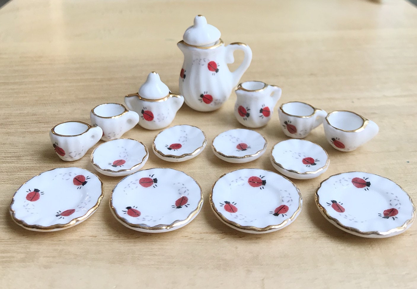 Miniature Tea Set Dollhouse Tea SetMini Tea PotMiniature Etsy