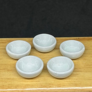 5 Miniature Bowl,Mini Ceramic  Bowl,Miniature food Bowl,Miniature Plate, Dollhouse Bowl,Dollhouse Accessories,Dollhouse Plate