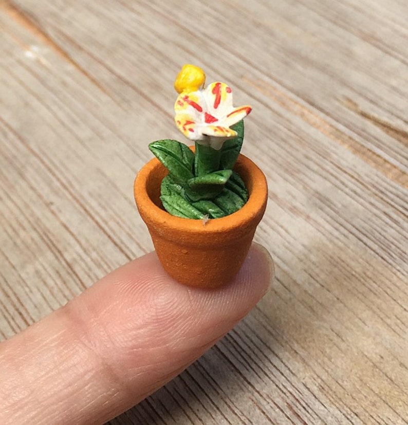 Miniature Flower Pot,Miniature Flower,Dollhouse Garden,Miniature Flower Vase,Dollhouse Flower,dollhouse flower pot,Flower image 4