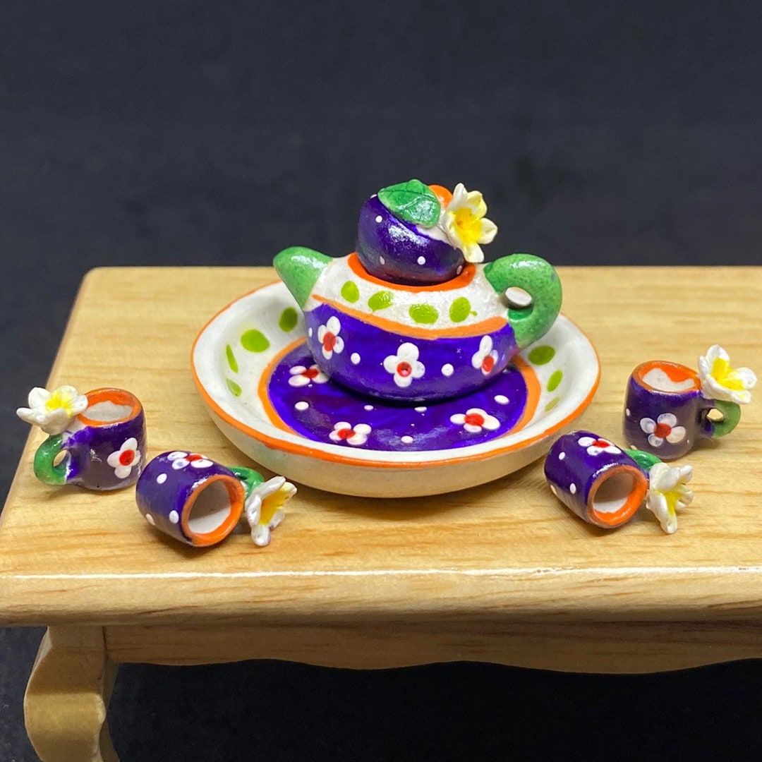 Miniature Tea Set,miniature Chinese Tea Set,miniature Drink,dollhouse ...