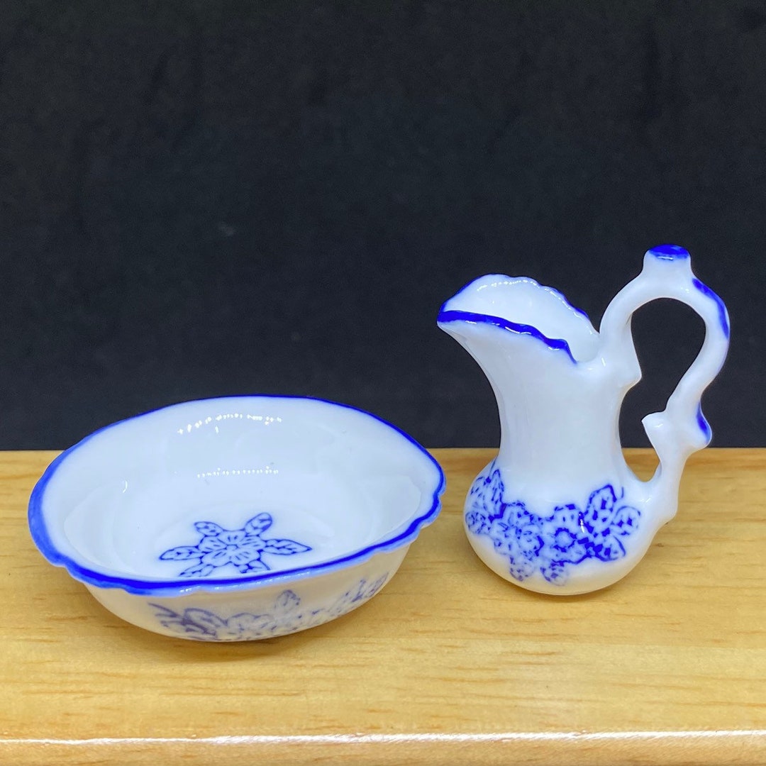 Pattern For Miniature Pitcher Miniature Pitcher and Bowl,miniature Empty Pitchers and Bowl,dollhouse ...