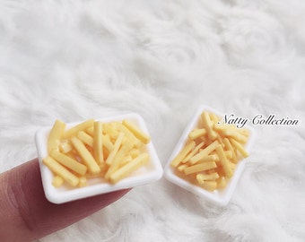 2 Miniature French-fries,Miniature potato chips,Doll house Miniature,Miniature Food,Miniatures,Fries Potatoes,Chips,Miniature Potato Fries