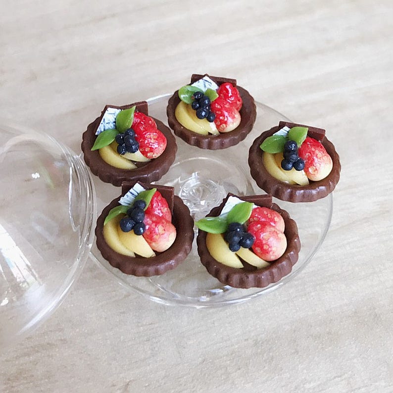 Miniature Fruit Cakeminiature Sweetdollhouse Cakesminiature Etsy UK
