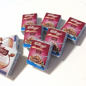 1 box Miniature Cereal Box,Miniature Cereal,Miniature Corn Flakes Box,Miniature breakfast,Dollhouse,Miniature box image 3