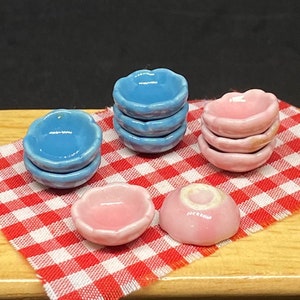 5 Pcs Miniatue plate,mini ceramic plate,miniature food plate,cake plate,small plate,dollhouse plate,dollhouse miniature plate