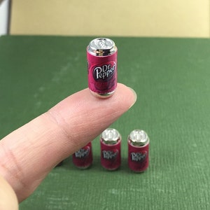 Miniatur Dosen,Miniatur Dr.PepperCan,Miniatur Cola Dose,Miniatur Getränke,Miniatur Getränke,Puppenhaus Essen,Miniatur Essen,Puppenhaus Dose